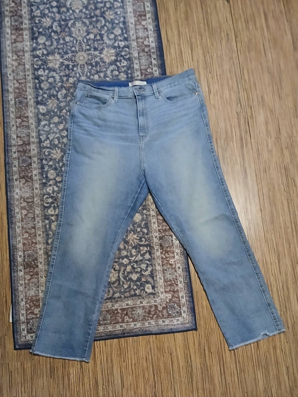 Levi's Light Blue High- Rise Straight Jeans